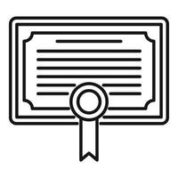 Manager diploma icon, outline style vector