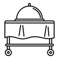 Room service cart tray icon, outline style vector