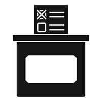 Sociology ballot box icon, simple style vector