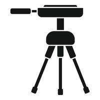 Video camera tripod icon, simple style vector