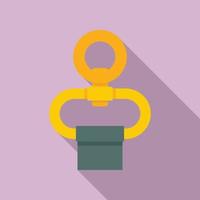 Industrial climber belt ring icon, flat style vector