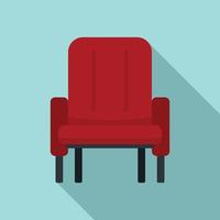 Cinema armchair icon, flat style vector