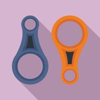Industrial climber connect tool icon, flat style vector