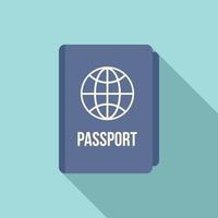 icono de pasaporte internacional, estilo plano vector