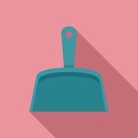 Cleaning dust pan icon, flat style vector