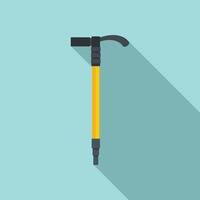 Industrial climber axe icon, flat style vector