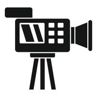 Cameraman video camera icon, simple style vector