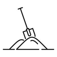 Ground shovel garden icon, outline style vector