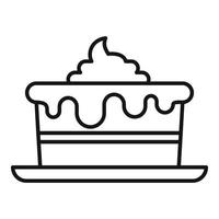 Room service birthday cake icon, outline style vector