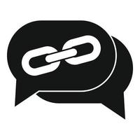 Online chat backlink strategy icon, simple style vector