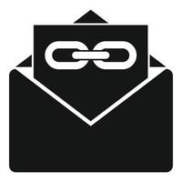 icono de enlaces de correo, estilo simple vector