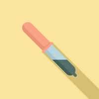 Biophysics pipette icon, flat style vector