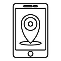 Guide smartphone map icon, outline style vector