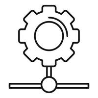 Gear network icon, outline style vector