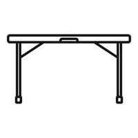 Folding table icon, outline style vector