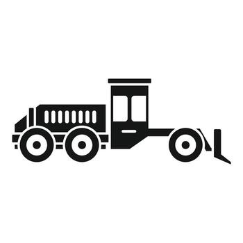 icono de raspador de máquina niveladora, estilo simple vector