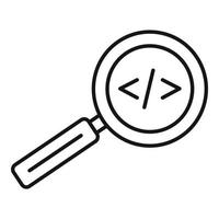 Magnifier links icon, outline style vector