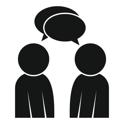 Recruiter conversation icon, simple style