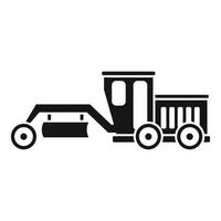 Grader machine demolition icon, simple style vector