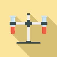 Chemical test tubes icon, flat style vector