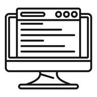 Testing web page icon, outline style vector