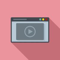 Video web page icon, flat style vector