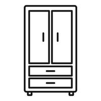 icono de armario de servicio de habitaciones, estilo de contorno vector