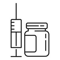 Face beautician syringe icon, outline style vector