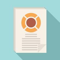 Sociology data paper icon, flat style vector