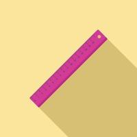 Plastic ruler icon, flat style vector