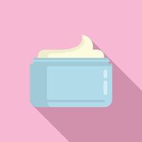 Nail cream jar icon, flat style vector