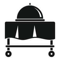 Room service cart tray icon, simple style vector