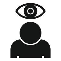 icono de experto en ojo de reclutador, estilo simple vector