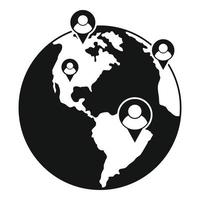 icono de sociología global, estilo simple vector