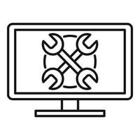 Tester computer icon, outline style vector