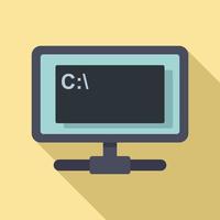 Monitor testing software icon, flat style vector