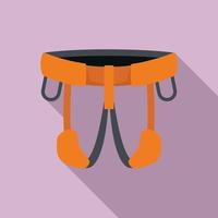 Industrial climber belt icon, flat style vector