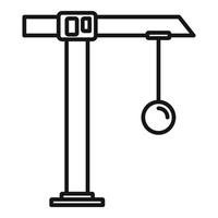 Demolition crane icon, outline style vector