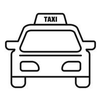 icono de coche de taxi, estilo de contorno vector