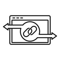 Web backlink strategy icon, outline style vector