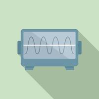 Wave oscillator icon, flat style vector