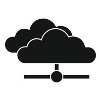 Server data cloud icon, simple style vector