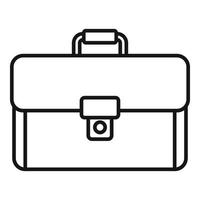 Leather suitcase icon, outline style vector