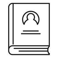 Sociology old book icon, outline style vector