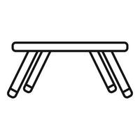 Folding kids table icon, outline style vector