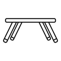 Folding kids table icon, outline style vector