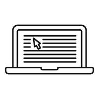 Laptop links strategy icon, outline style vector