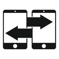 Smartphone backlink strategy icon, simple style vector