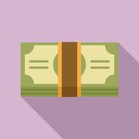 Cash pack bribery icon, flat style vector