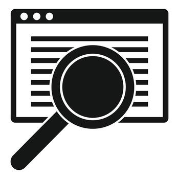 Magnifier links web page icon, simple style vector